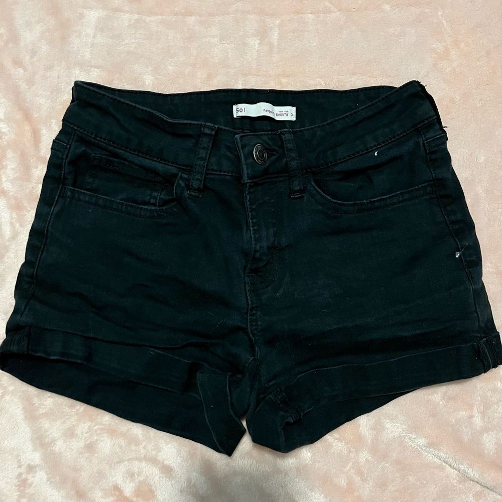 Black Jean Shorts